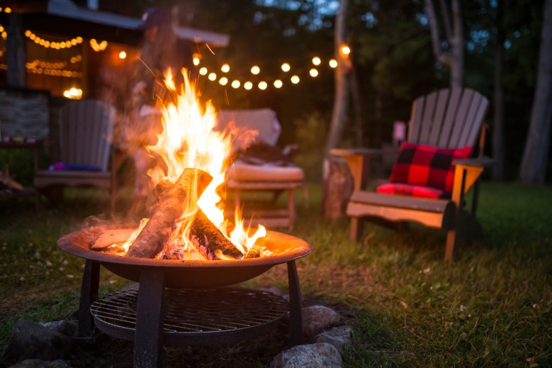 Naturhäuschen mit Kamin  - Feuerschale - Garten - mit beheizbarem Gart